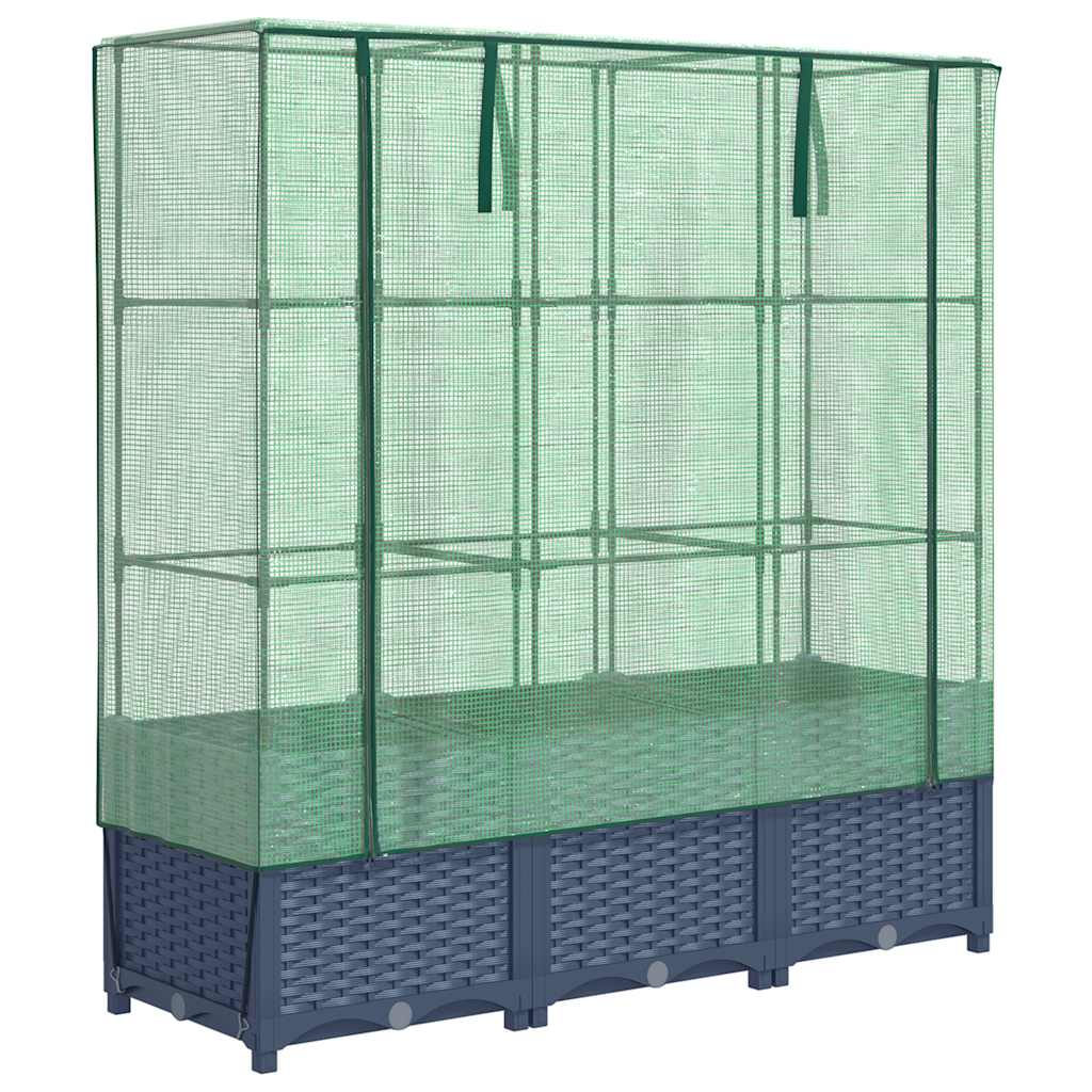 Vidaxl Planter élevé avec Kashoes 120x40x138 cm Rattanlook