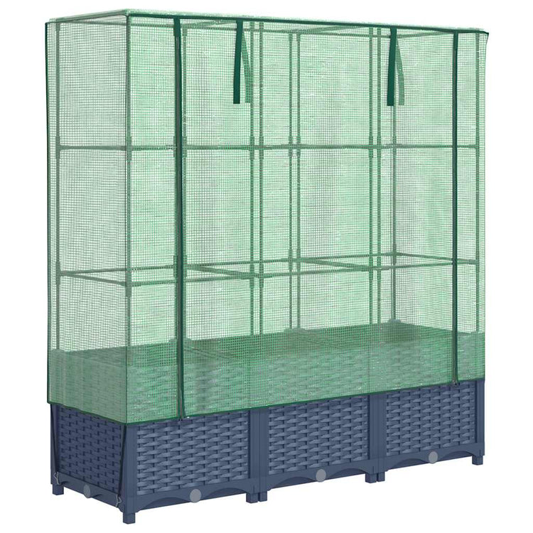 Vidaxl Planter élevé avec Kashoes 120x40x138 cm Rattanlook