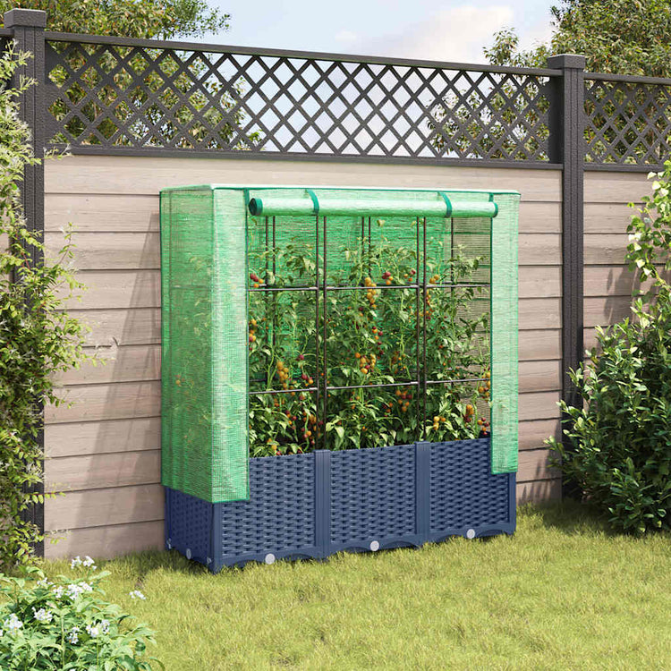 Vidaxl Planter élevé avec Kashoes 120x40x138 cm Rattanlook