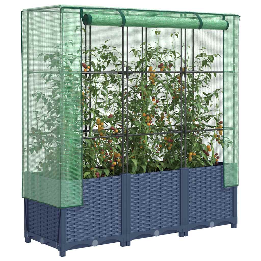 Vidaxl Planter élevé avec Kashoes 120x40x138 cm Rattanlook