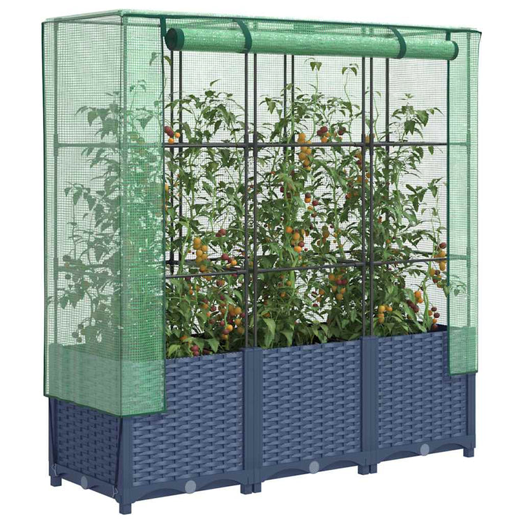 Vidaxl Planter élevé avec Kashoes 120x40x138 cm Rattanlook