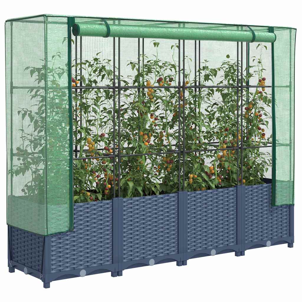 Vidaxl Planter élevé avec Kashoes 160x40x138 cm Rattanlook