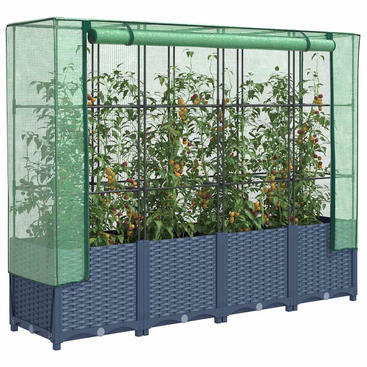 Vidaxl Planter élevé avec Kashoes 160x40x138 cm Rattanlook