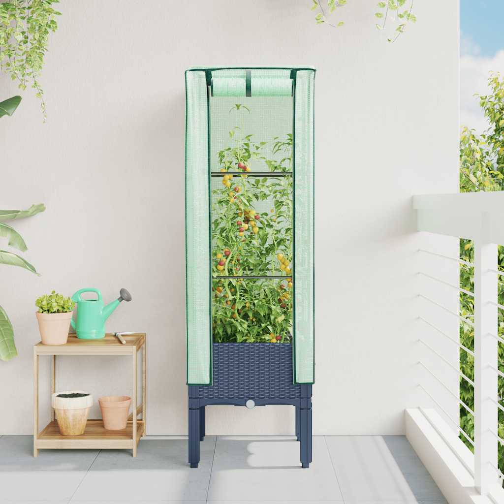 Vidaxl Planter élevé avec Kashoes 40x40x140 cm Rattanlook