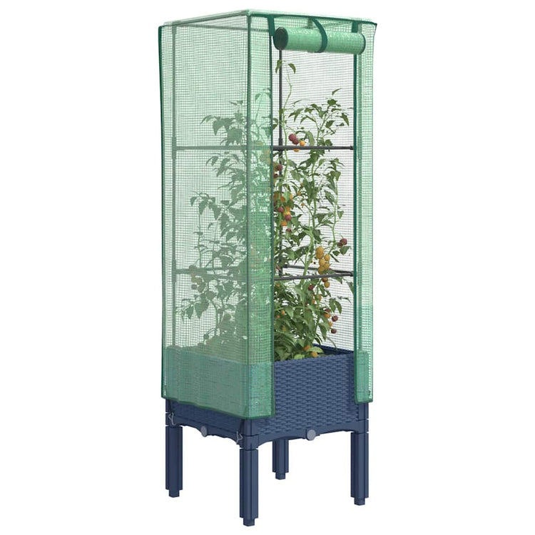 Vidaxl Planter élevé avec Kashoes 40x40x140 cm Rattanlook