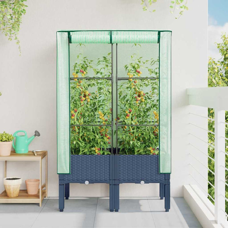 Vidaxl Planter élevé avec Kashoes 80x40x140 cm Rattanlook