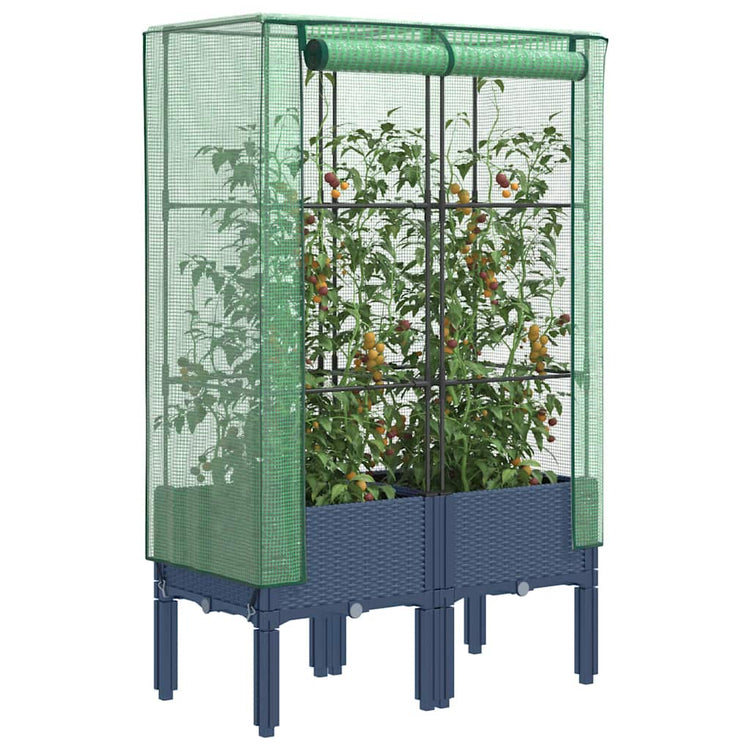 Vidaxl Planter élevé avec Kashoes 80x40x140 cm Rattanlook
