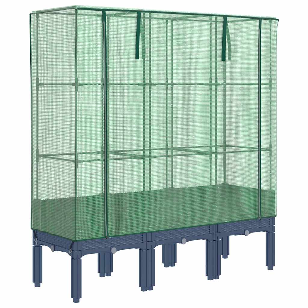 Vidaxl Planter élevé avec Kashoes 120x40x140 cm Rattanlook