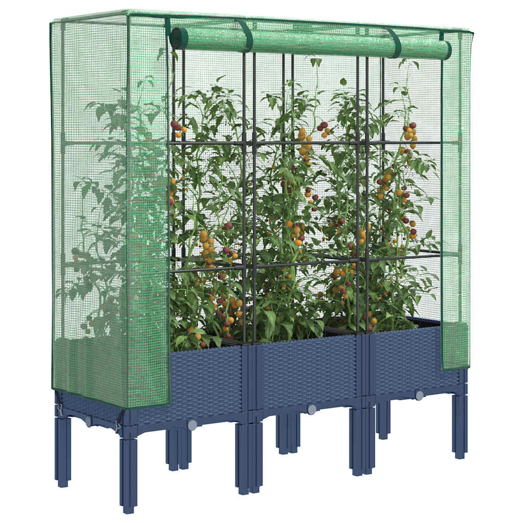 Vidaxl Planter élevé avec Kashoes 120x40x140 cm Rattanlook