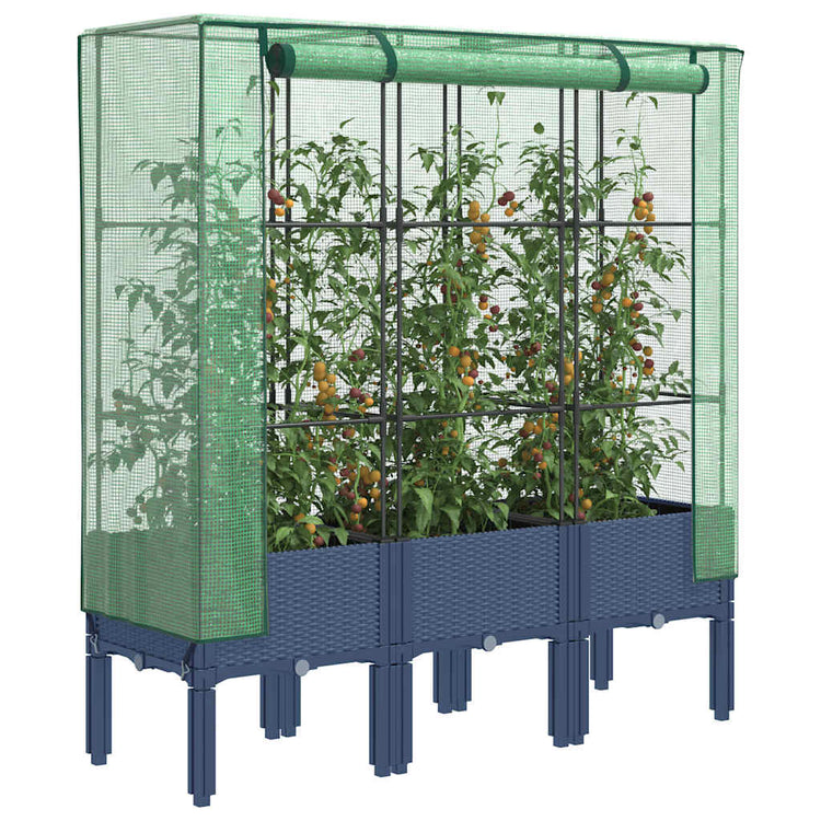 Vidaxl Planter élevé avec Kashoes 120x40x140 cm Rattanlook
