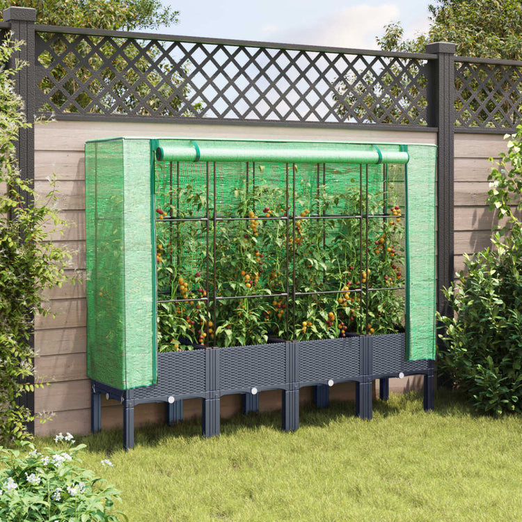 Vidaxl Planter élevé avec Kashoes 160x40x140 cm Rattanlook