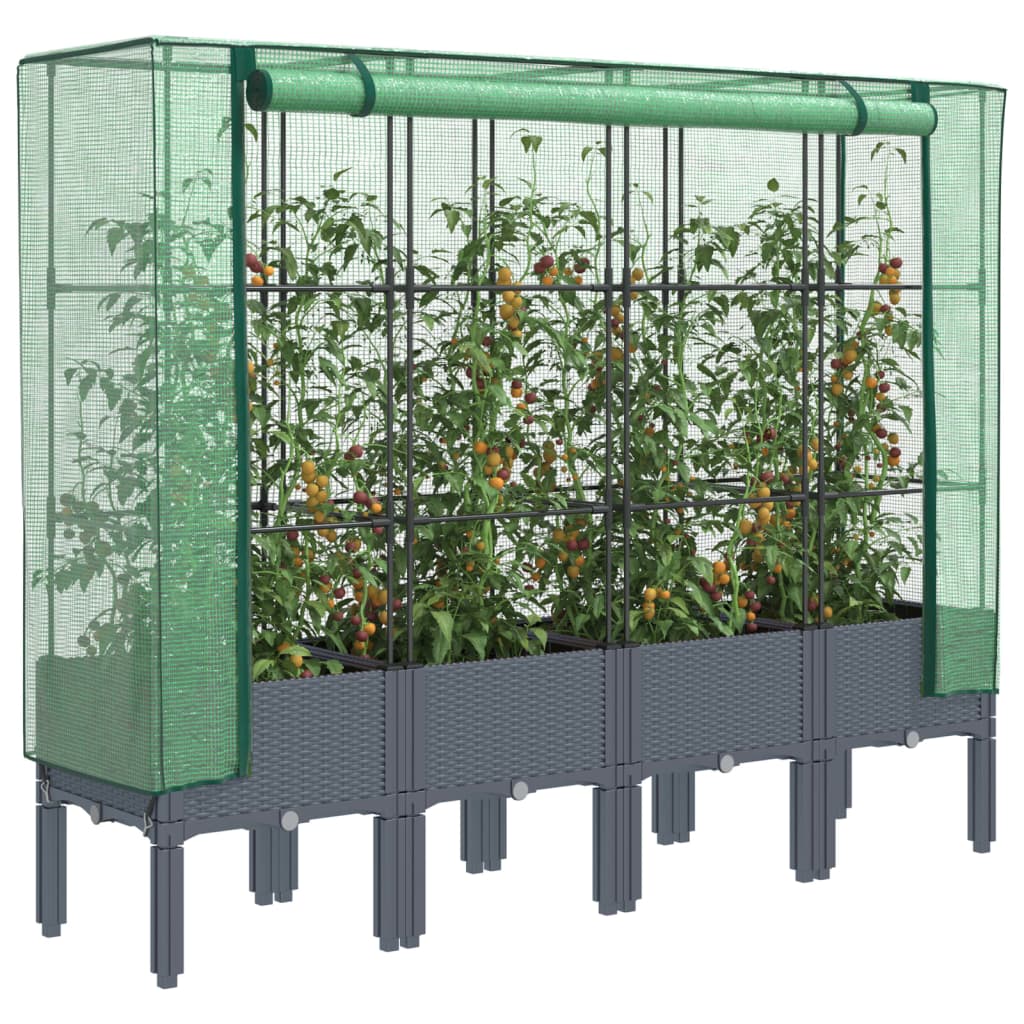 Vidaxl Planter élevé avec Kashoes 160x40x140 cm Rattanlook