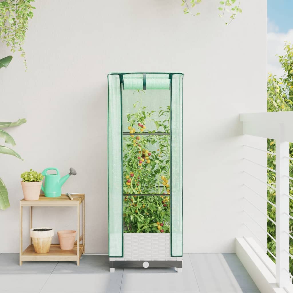 Vidaxl Planter élevé avec Kashoes 40x40x123 cm Rattanlook