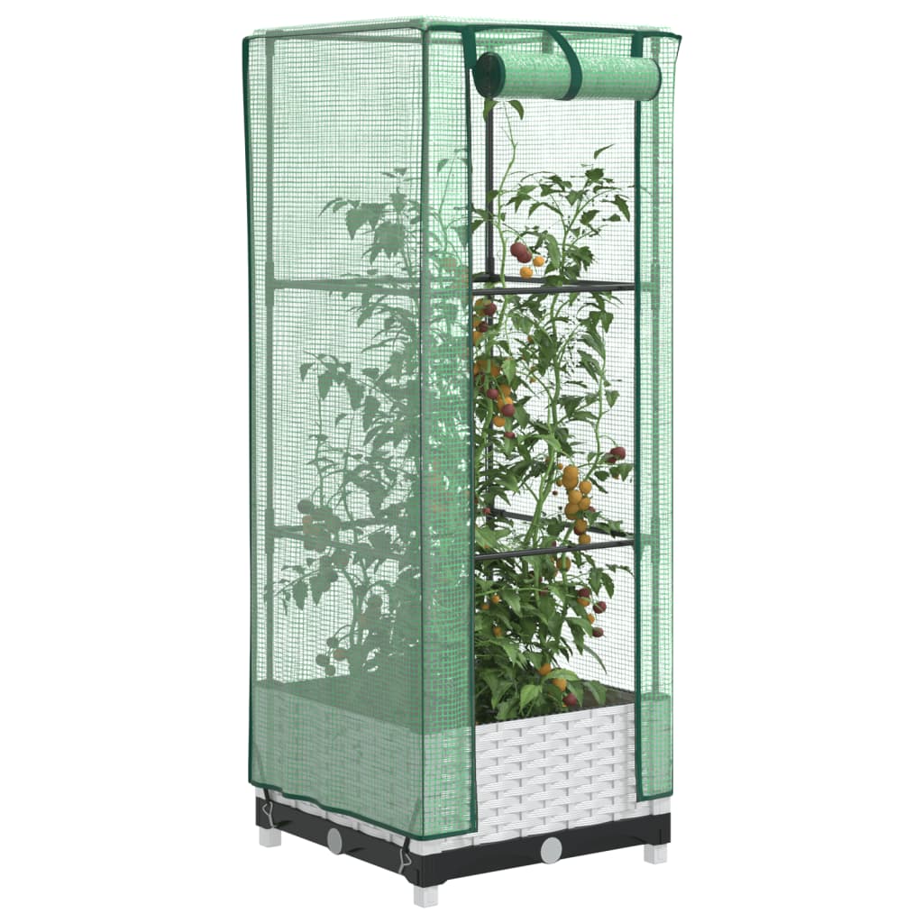 Vidaxl Planter élevé avec Kashoes 40x40x123 cm Rattanlook