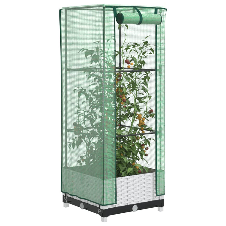 Vidaxl Planter élevé avec Kashoes 40x40x123 cm Rattanlook