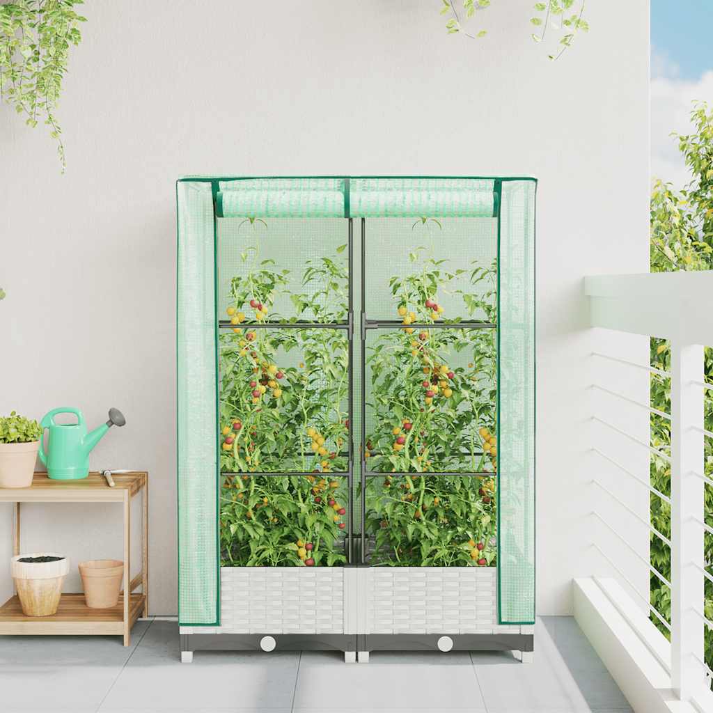 Vidaxl Planter élevé avec Kashoes 80x40x123 cm Rattanlook