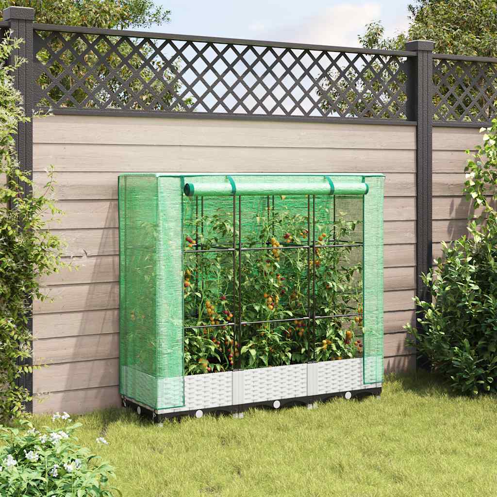 Vidaxl Planter élevé avec Kashoes 120x40x123 cm Rattanlook