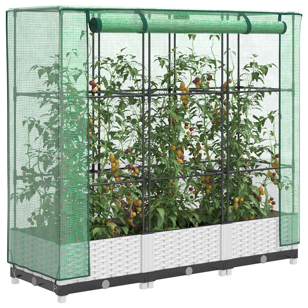 Vidaxl Planter élevé avec Kashoes 120x40x123 cm Rattanlook