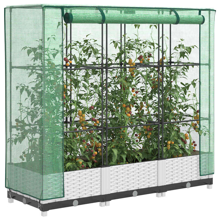 Vidaxl Planter élevé avec Kashoes 120x40x123 cm Rattanlook