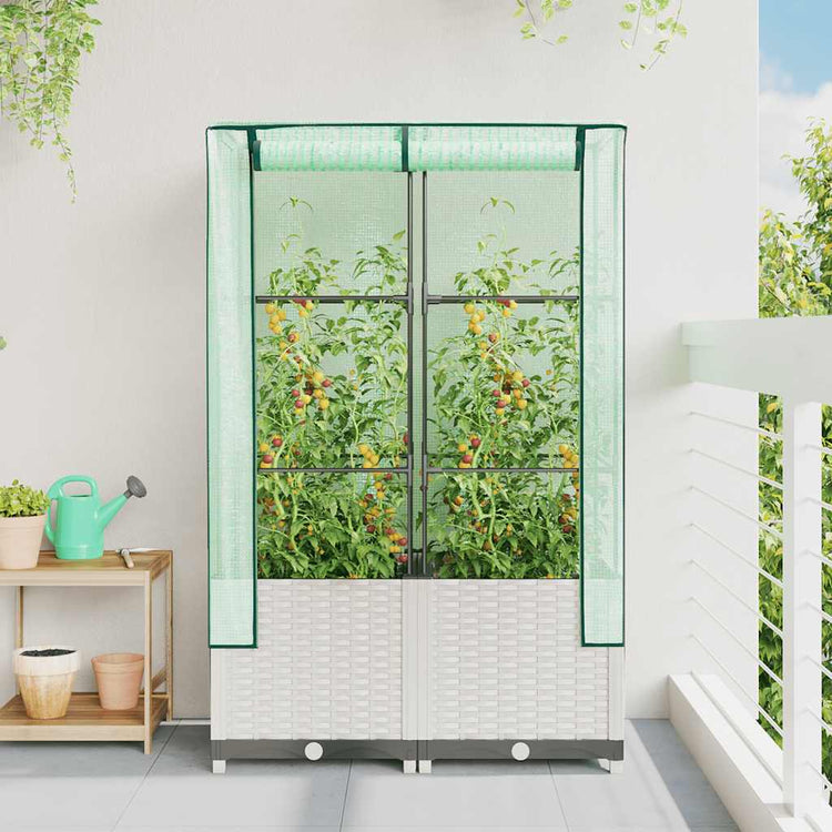 Vidaxl Planter élevé avec Kashoes 80x40x138 cm Rattanlook