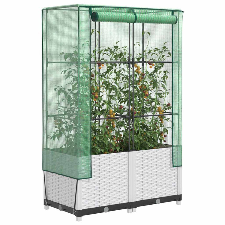 Vidaxl Planter élevé avec Kashoes 80x40x138 cm Rattanlook