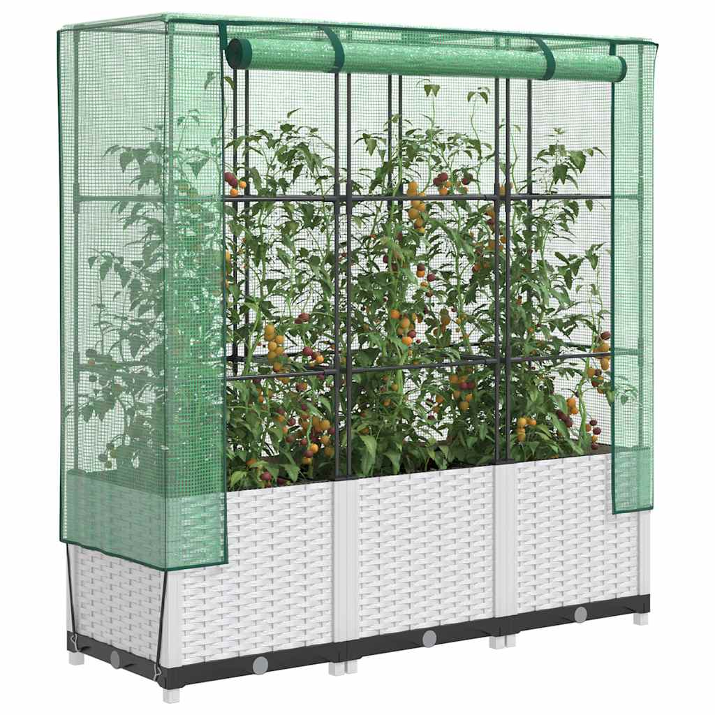 Vidaxl Planter élevé avec Kashoes 120x40x138 cm Rattanlook