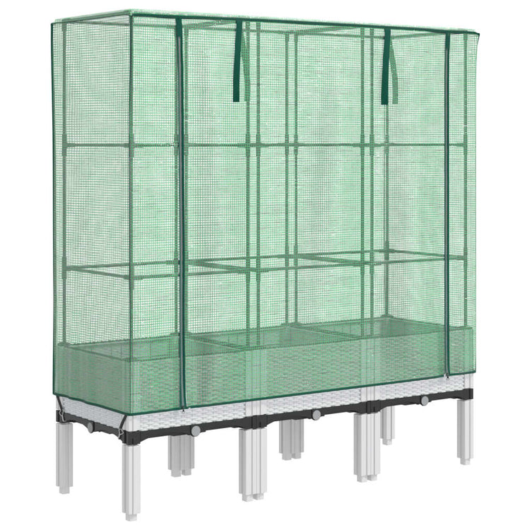 Vidaxl Planter élevé avec Kashoes 120x40x140 cm Rattanlook