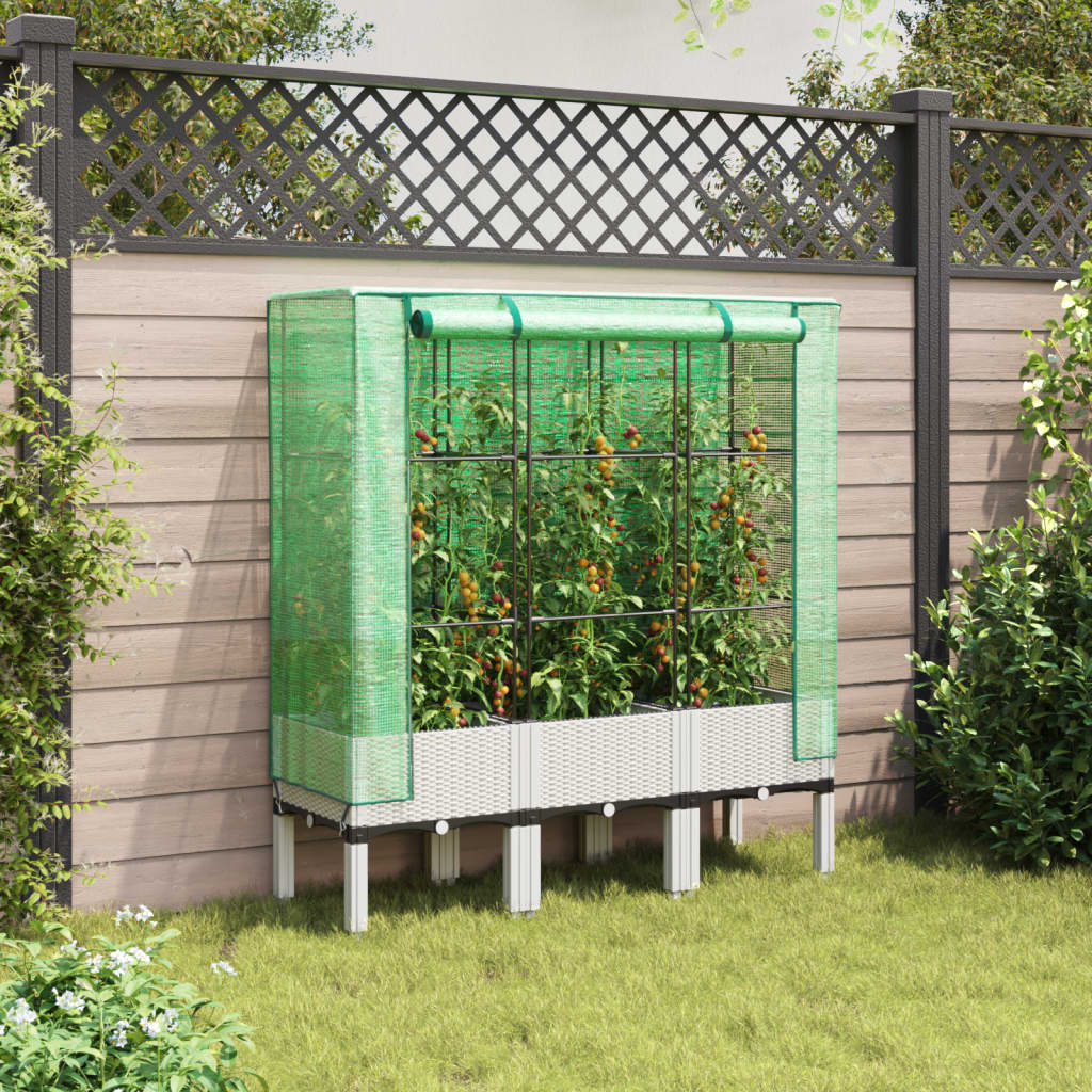 Vidaxl Planter élevé avec Kashoes 120x40x140 cm Rattanlook