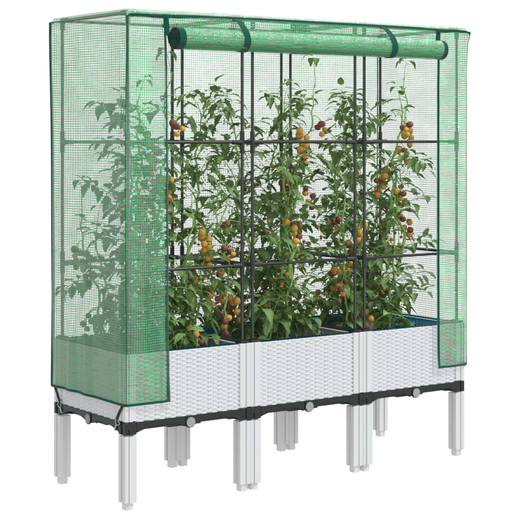Vidaxl Planter élevé avec Kashoes 120x40x140 cm Rattanlook