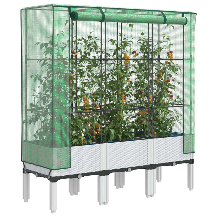 Vidaxl Planter élevé avec Kashoes 120x40x140 cm Rattanlook