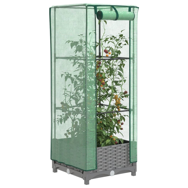 Vidaxl Planter élevé avec Kashoes 40x40x123 cm Rattanlook