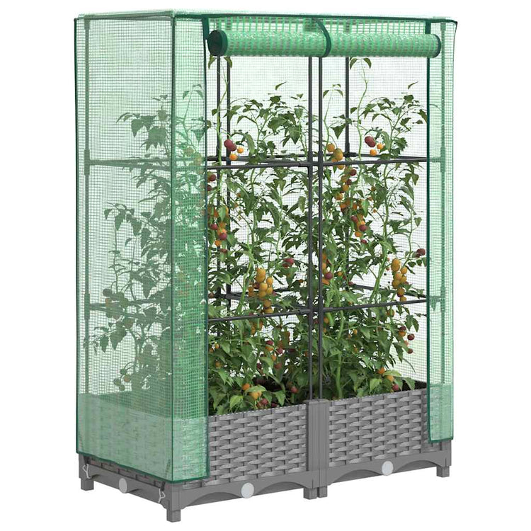 Vidaxl Planter élevé avec Kashoes 80x40x123 cm Rattanlook