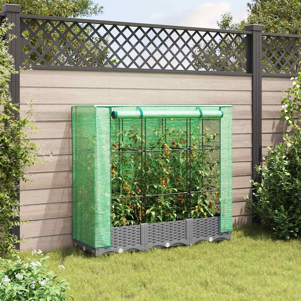 Vidaxl Planter élevé avec Kashoes 120x40x123 cm Rattanlook