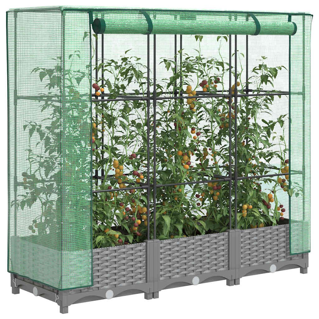 Vidaxl Planter élevé avec Kashoes 120x40x123 cm Rattanlook