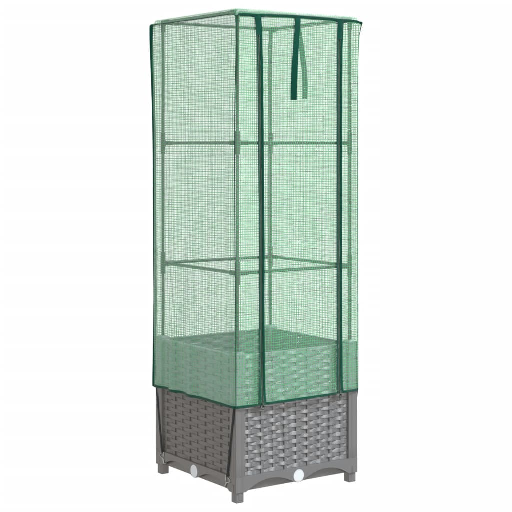 Vidaxl Planter élevé avec Kashoes 40x40x139 cm Rattanlook