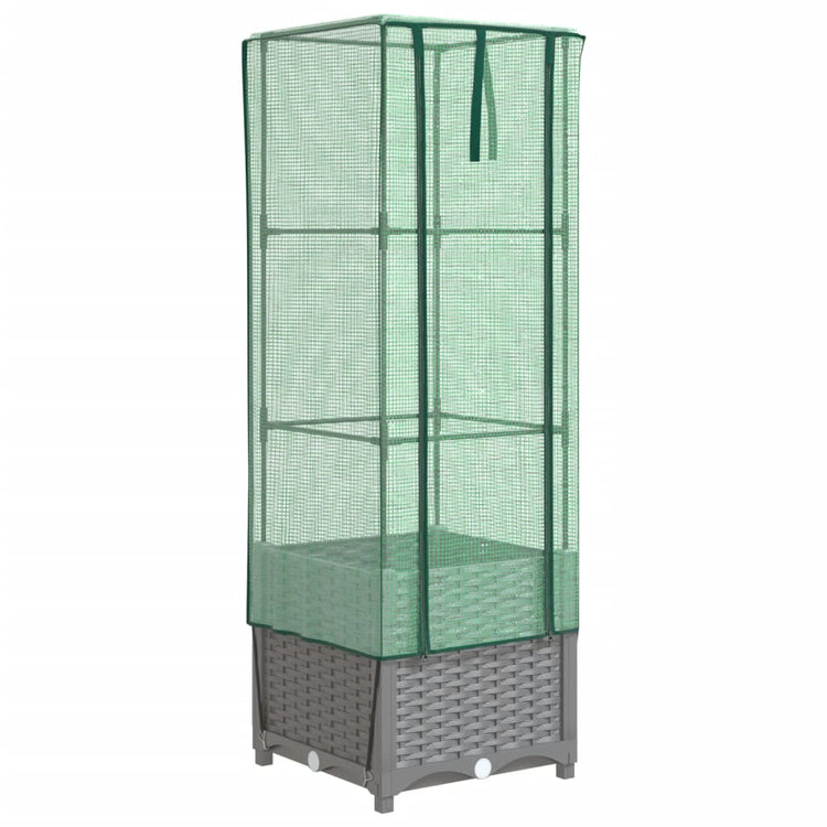 Vidaxl Planter élevé avec Kashoes 40x40x139 cm Rattanlook