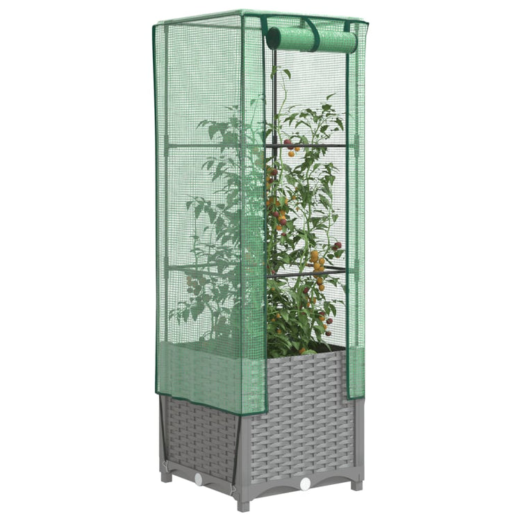 Vidaxl Planter élevé avec Kashoes 40x40x139 cm Rattanlook