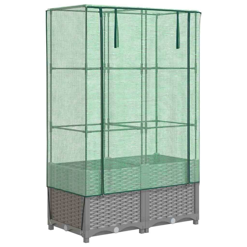 Vidaxl Planter élevé avec Kashoes 80x40x138 cm Rattanlook