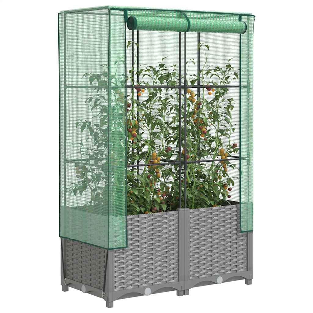 Vidaxl Planter élevé avec Kashoes 80x40x138 cm Rattanlook