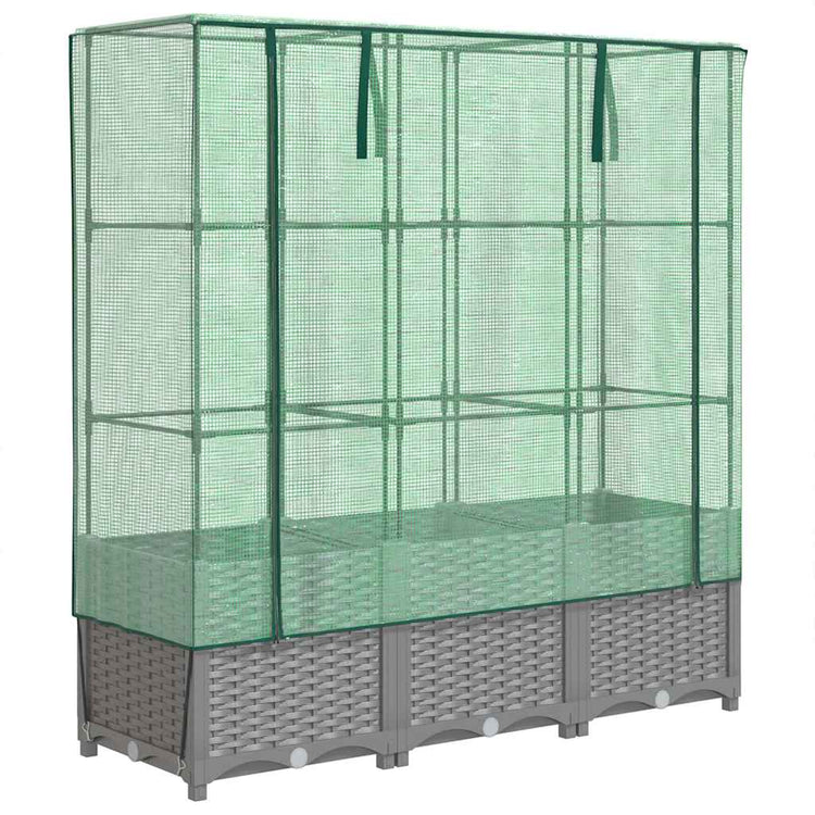 Vidaxl Planter élevé avec Kashoes 120x40x138 cm Rattanlook