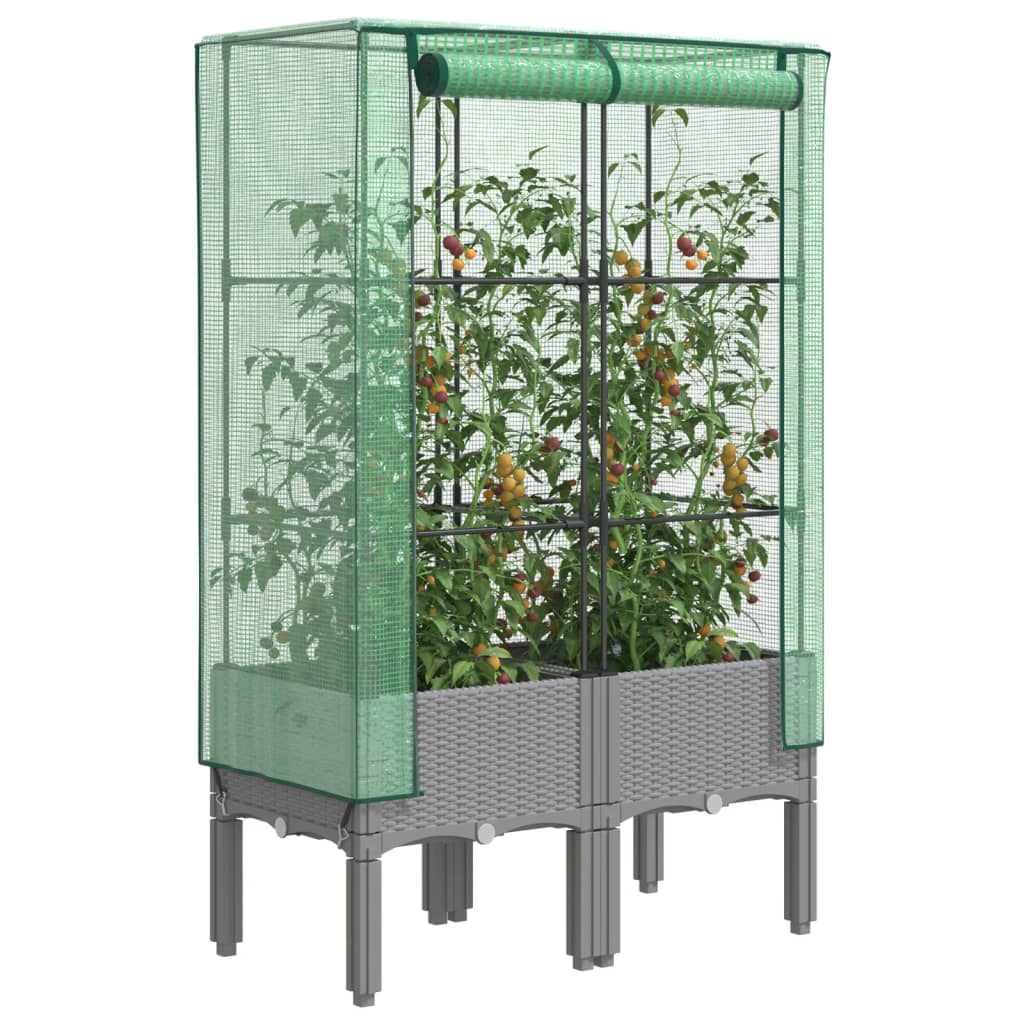 Vidaxl Planter élevé avec Kashoes 80x40x140 cm Rattanlook