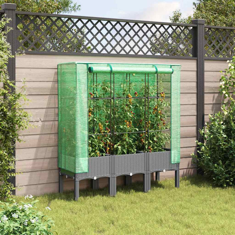 Vidaxl Planter élevé avec Kashoes 120x40x140 cm Rattanlook