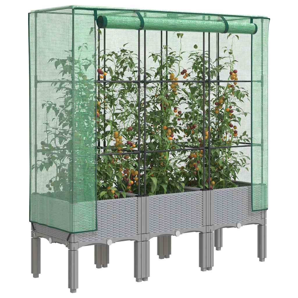 Vidaxl Planter élevé avec Kashoes 120x40x140 cm Rattanlook