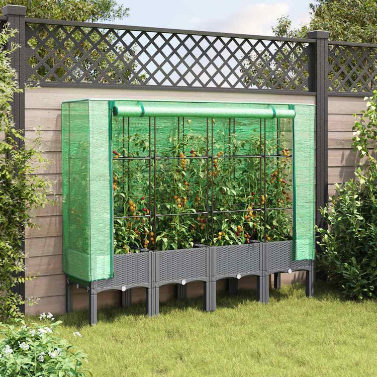 Vidaxl Planter élevé avec Kashoes 160x40x140 cm Rattanlook