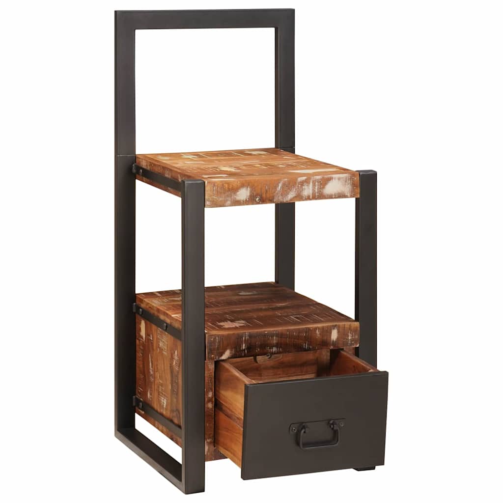 VidaXL porte-vêtements avec tiroir multicolore en bois massif recyclé