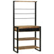 Vidaxx étagère de cuisine marron et noir 80 x 40 x 160 cm bois de manguier massif