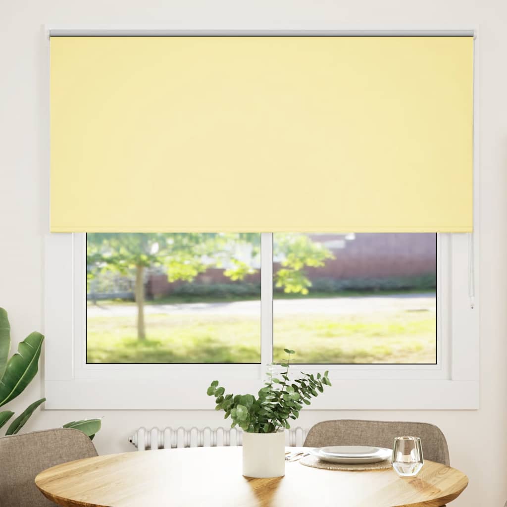 VidaXL store enrouleur 145x175 cm largeur de tissu 141,6 cm jaune occultant