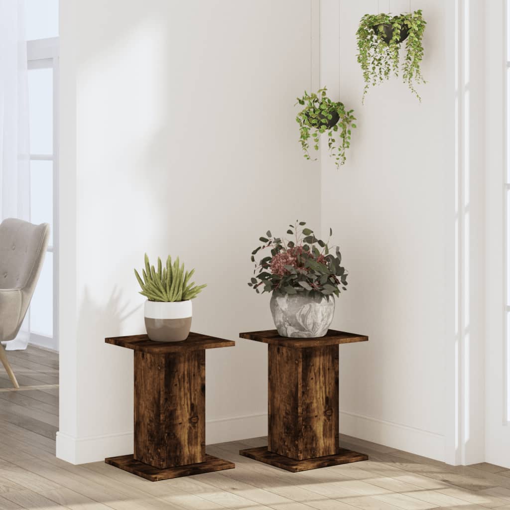 Vidaxx supports pour plantes 2 pcs 30x30x40 cm bois traité chêne fumé