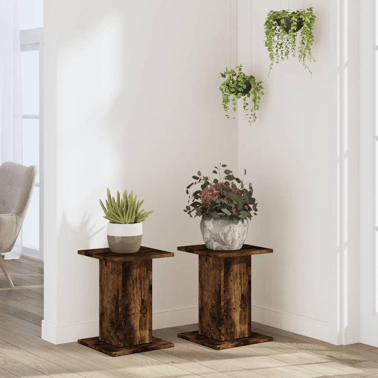 Vidaxx supports pour plantes 2 pcs 30x30x40 cm bois traité chêne fumé