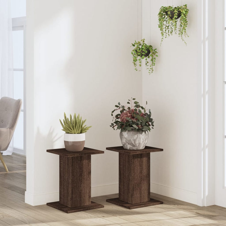 Vidaxx supports pour plantes 2 pcs 30x30x40 cm bois d'ingénierie chêne brun